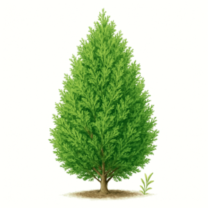 Thuja Brabant – Lebensbaum – KI-Sortimentsillustration