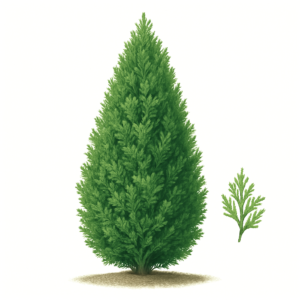 Thuja Smaragd – Lebensbaum – KI-Sortimentsillustration